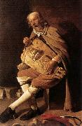 LA TOUR, Georges de The Hurdy-gurdy Player oil painting reproduction